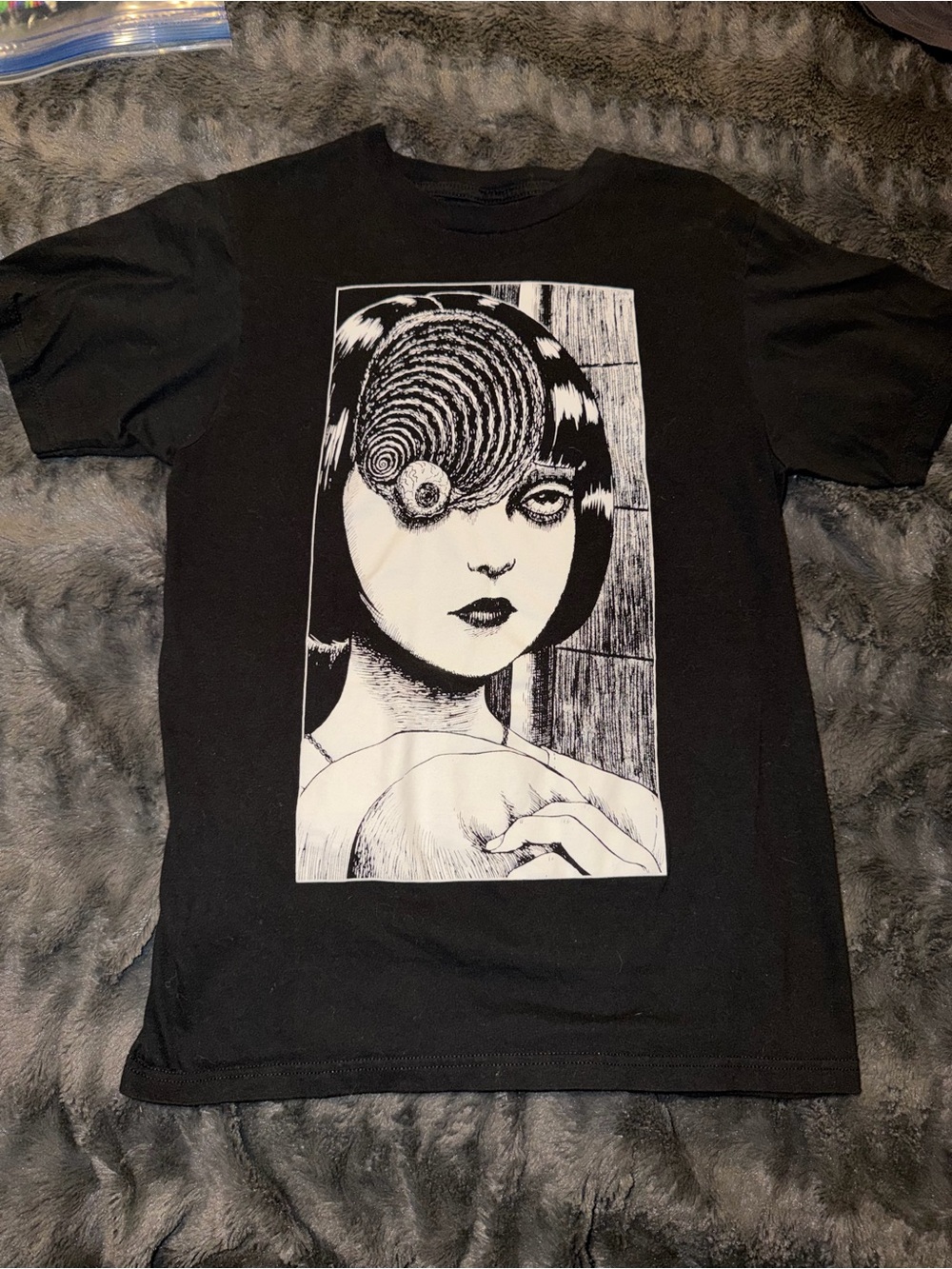 Junji Ito Tee with Monochrome Horror Illustration
